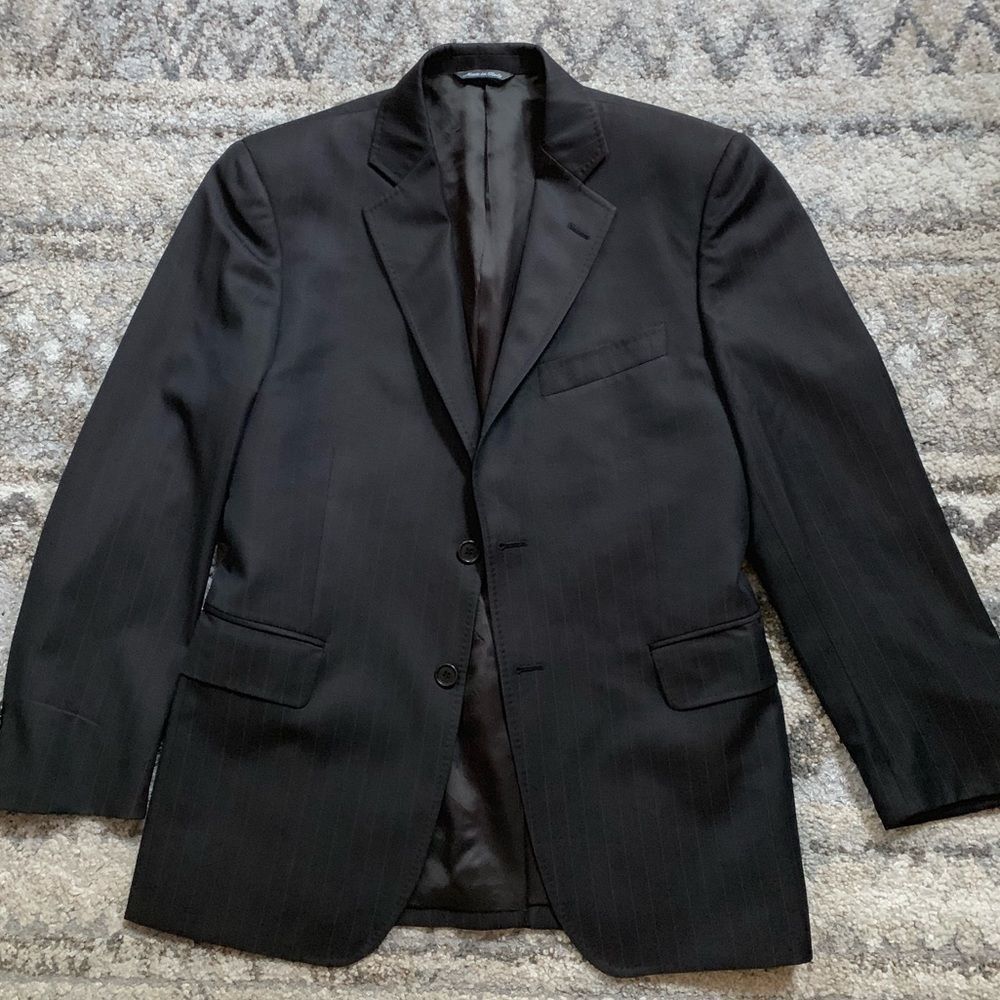 Alexander McQueen Super 150s Italian Wool Black Men's Blazer Sport Coat 48R
